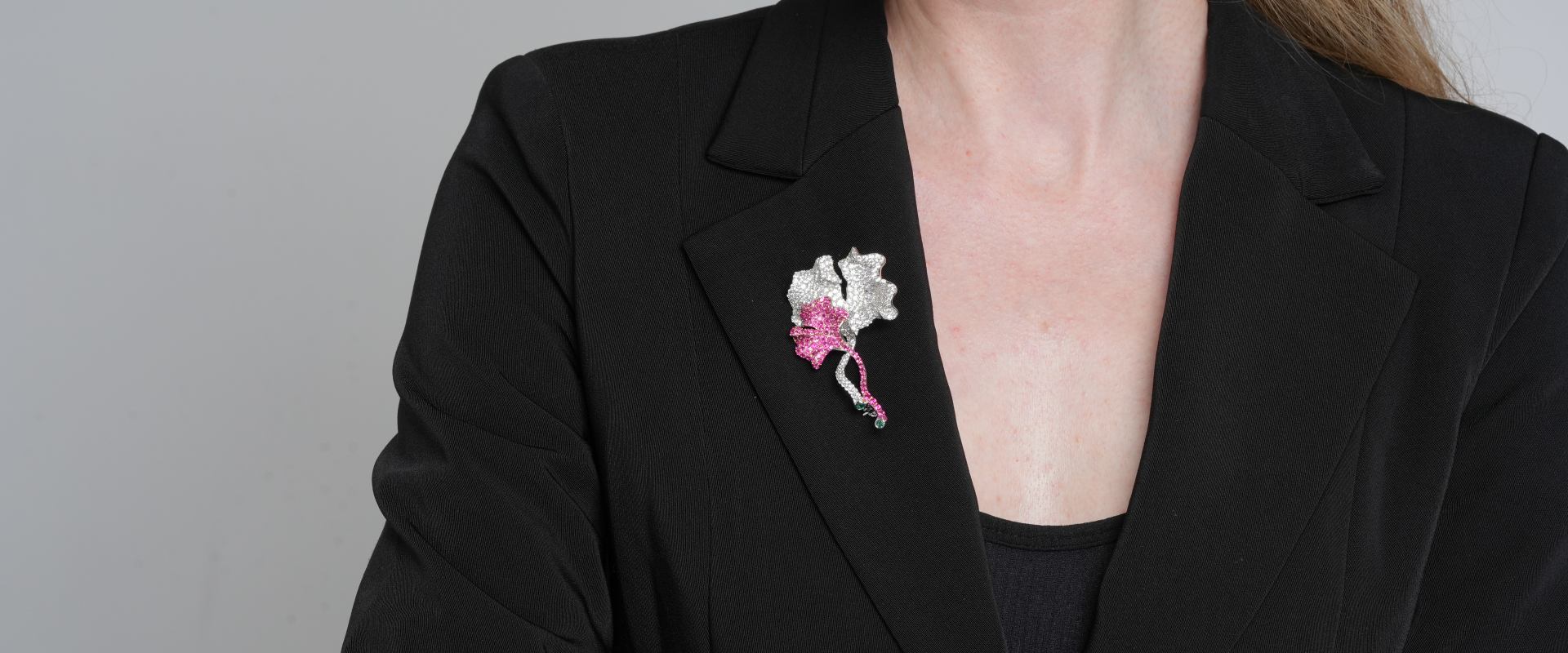 Shining Star Jewelry Elegant Style 925 Silver Colored Zircon Ginkgo Leaf Brooch