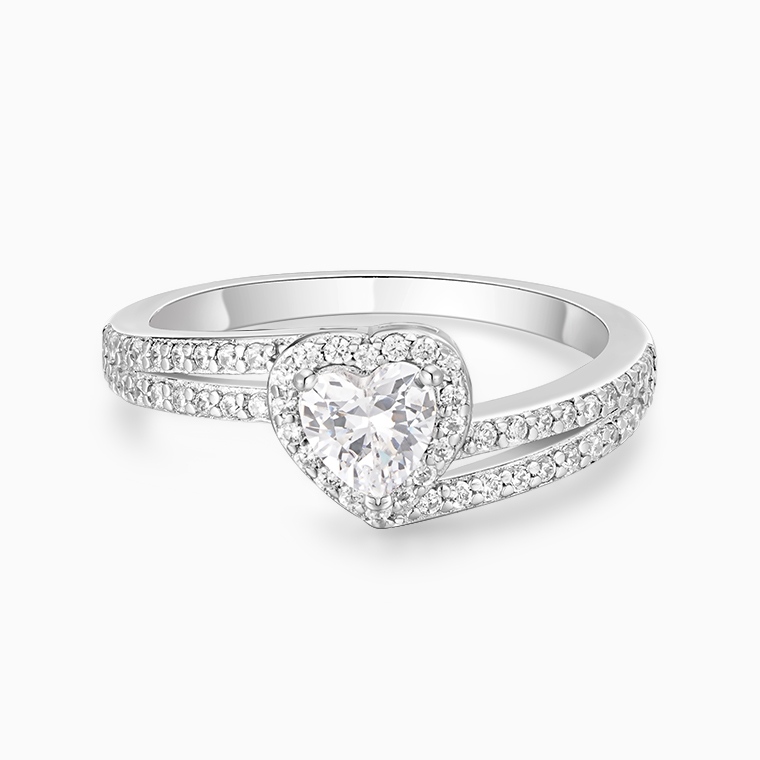 Shining Star Jewelry 0.5ct Moissanite Heart Cut Wedding Band Women's Halo Ring Shining Star Jewelry 0.5ct Moissanite Heart Cut Wedding Band Women's Halo Ring