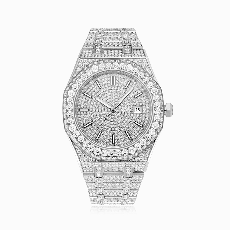 Custom Moissanite Men&rsquo;s Mechanical Watch