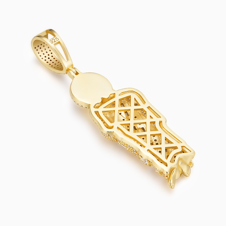 Shining Star Jewelry Men's Solid Silver St Jude San Judas Tadeo Iced Pendant Shining Star Jewelry Men's Solid Silver St Jude San Judas Tadeo Iced Pendant