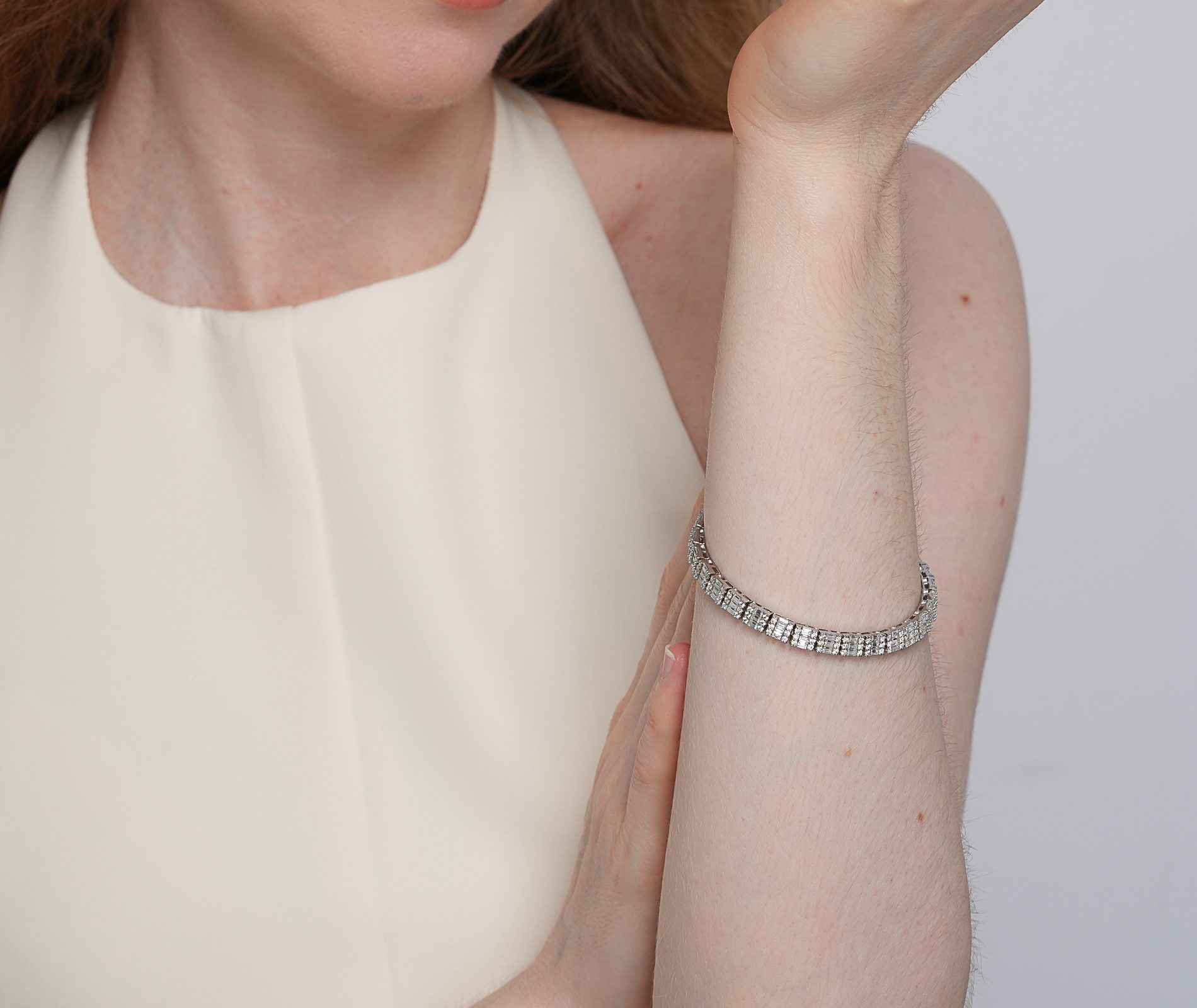 Shining Star Jewelry Hip Hop Fashion Baguette Iced Out Women's Tennis Bracelet