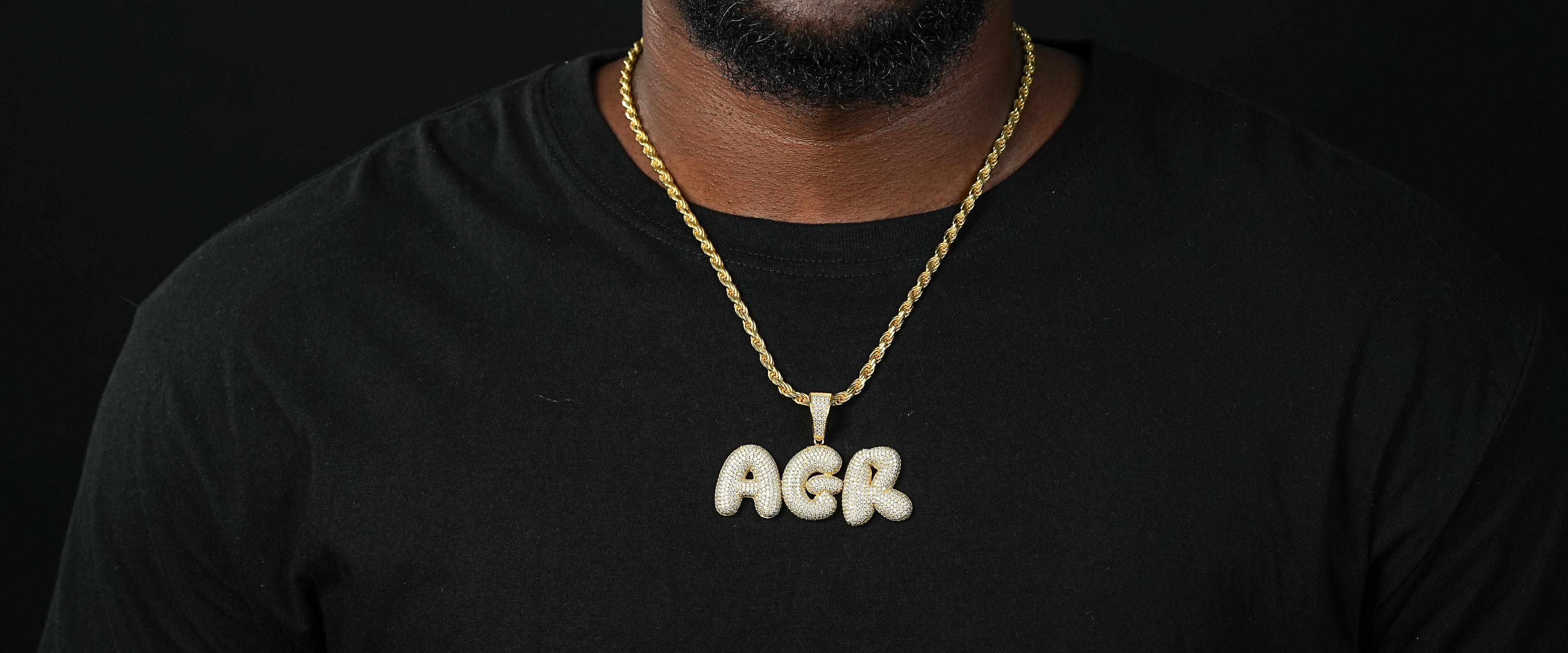 Shining Star Jewelry Custom Micro Pave 5A CZ 925 Silver Iced Out Initials Pendant Shining Star Jewelry Custom Micro Pave 5A CZ 925 Silver Iced Out Initials Pendant