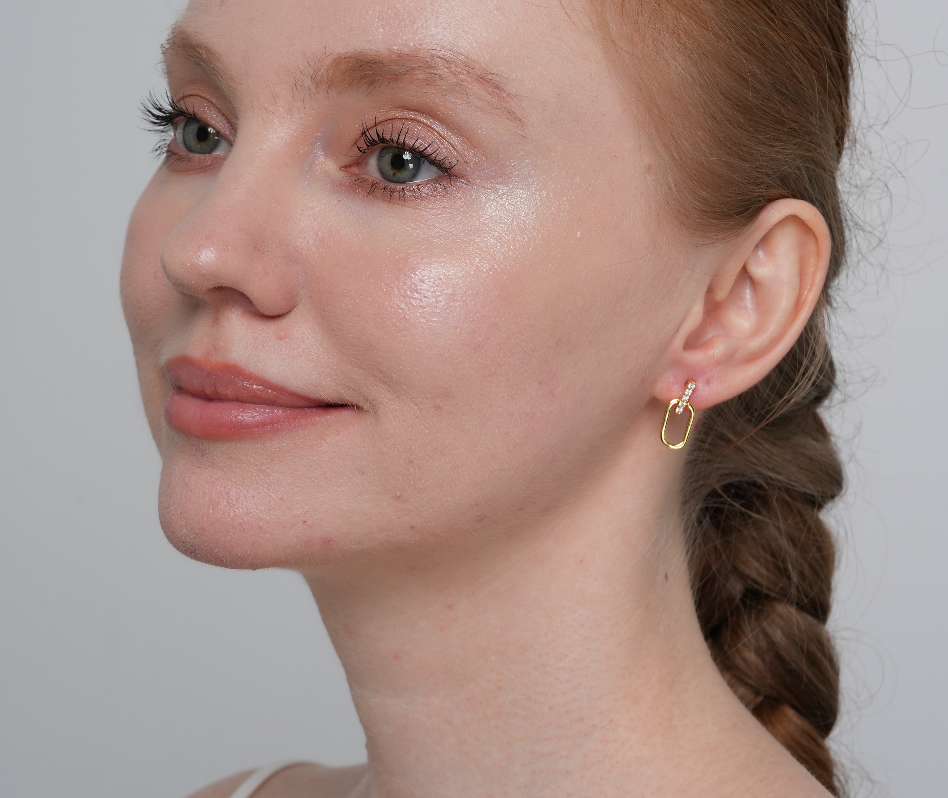 Shining Star Jewelry Simple Daily Style Solid 14K Gold CZ Dangling Stud Earrings Shining Star Jewelry Simple Daily Style Solid 14K Gold CZ Dangling Stud Earrings