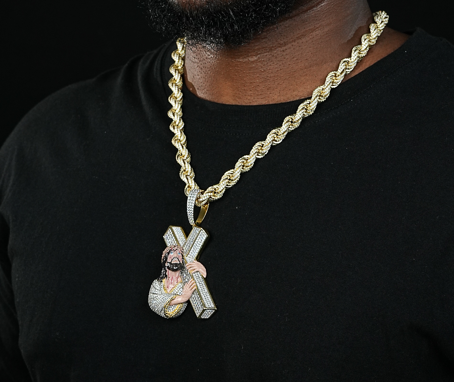 Shining Star Jewelry High Quality Cross Pendant Realistic Jesus Pendant