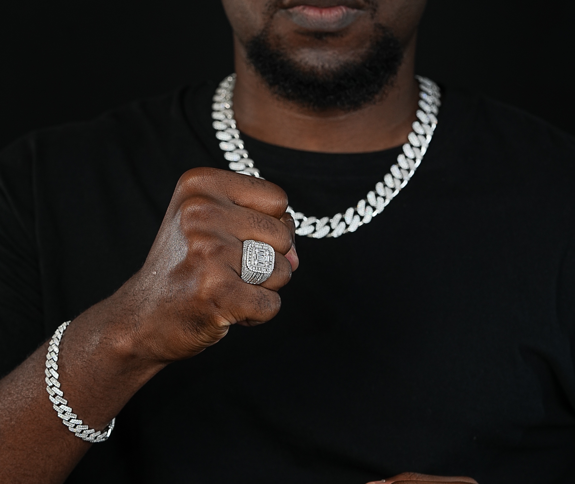 Shining Star Jewelry Square Shape Sparking Moissanite Hip Hop Classic Men Ring