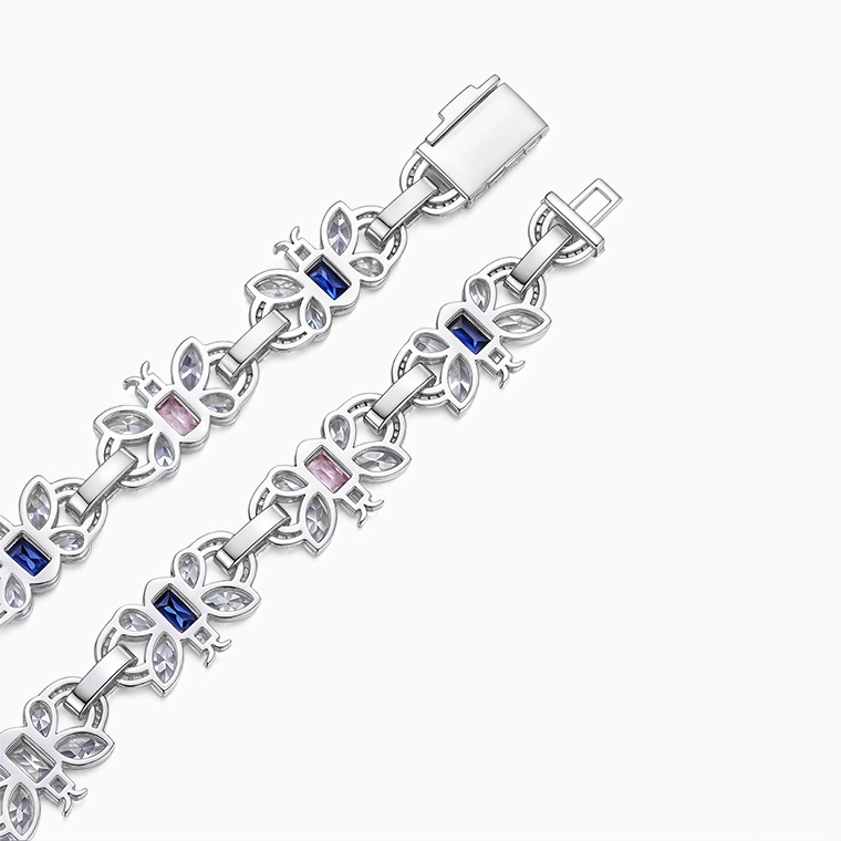 Shining Star Jewelry Various Shape Cuts Diamond Luxury Colored Butterfly Necklace