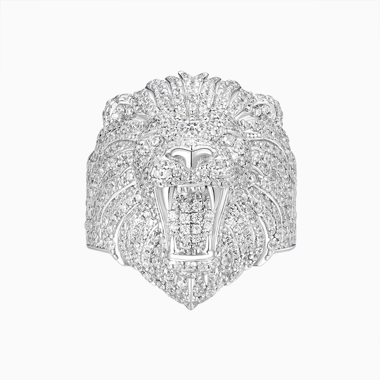 925 Sterling Silver Men's Ring | Moissanite Inlaid