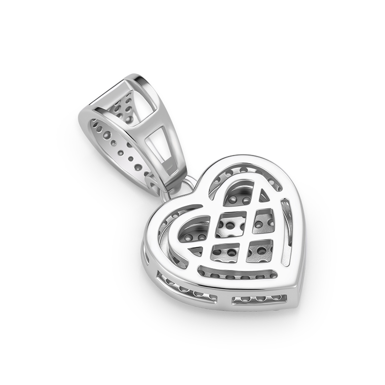 Shining Star Jewelry Simple Cubic Zirconia Sterling Silver Heart Pendant