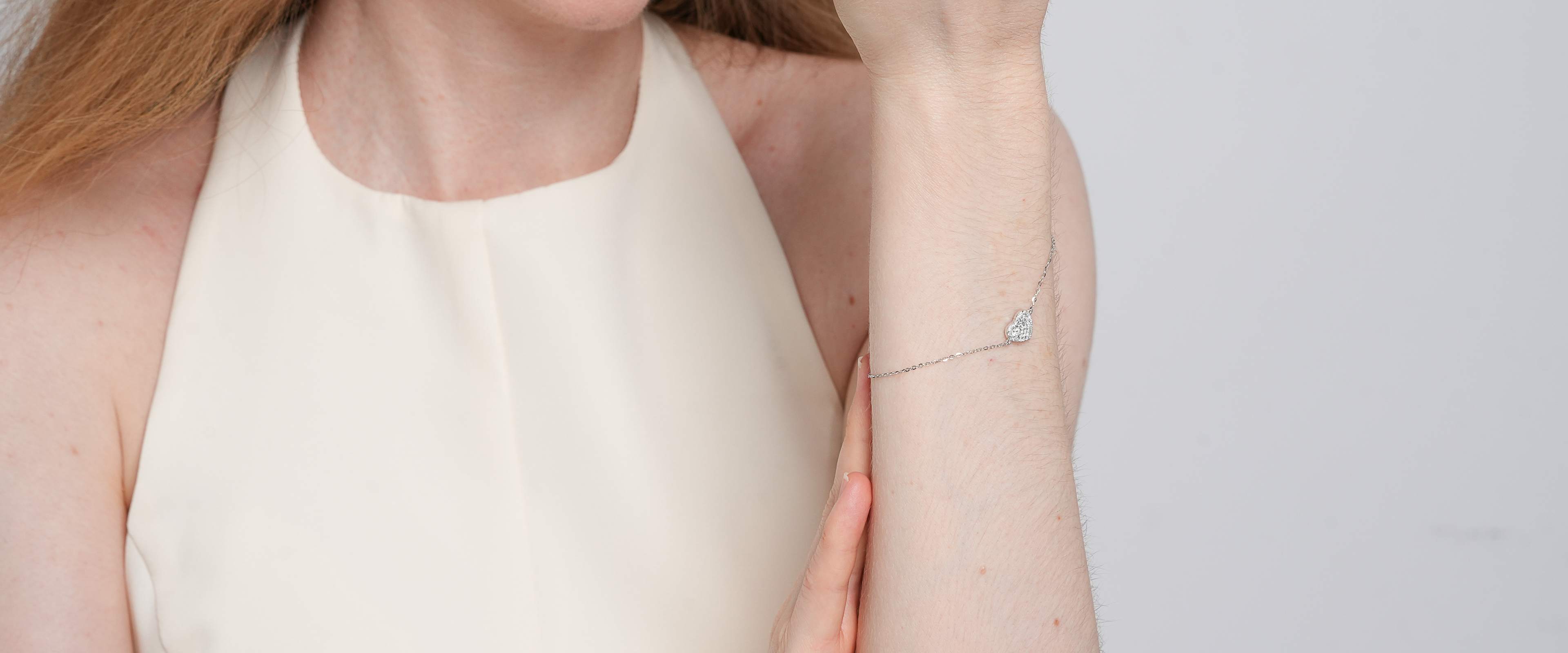 Shining Star Jewelry Adjustable Iced Out Solid Heart Shaped Fine Bracelet Women