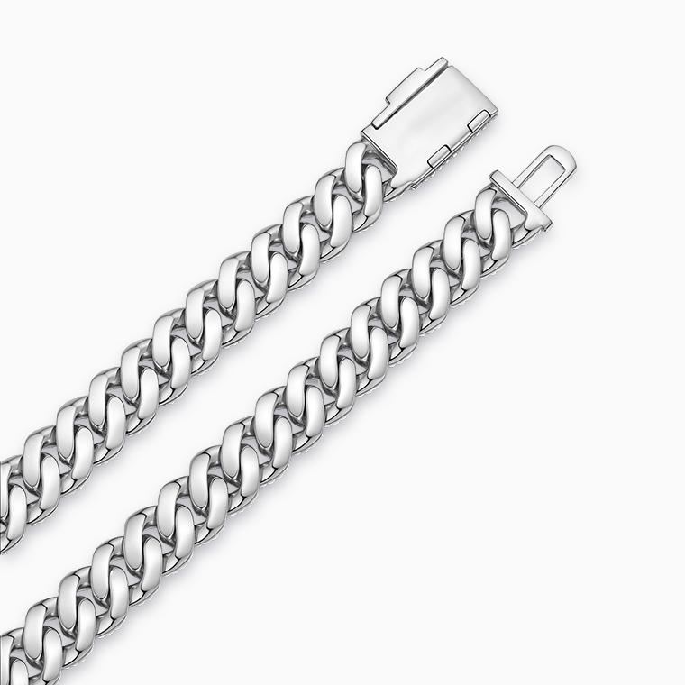 Shining Star Jewelry 14mm Sterling Silver Iced Out VVS Moissanite Cuban Necklace