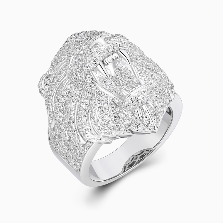 925 Sterling Silver Men's Ring | Moissanite Inlaid