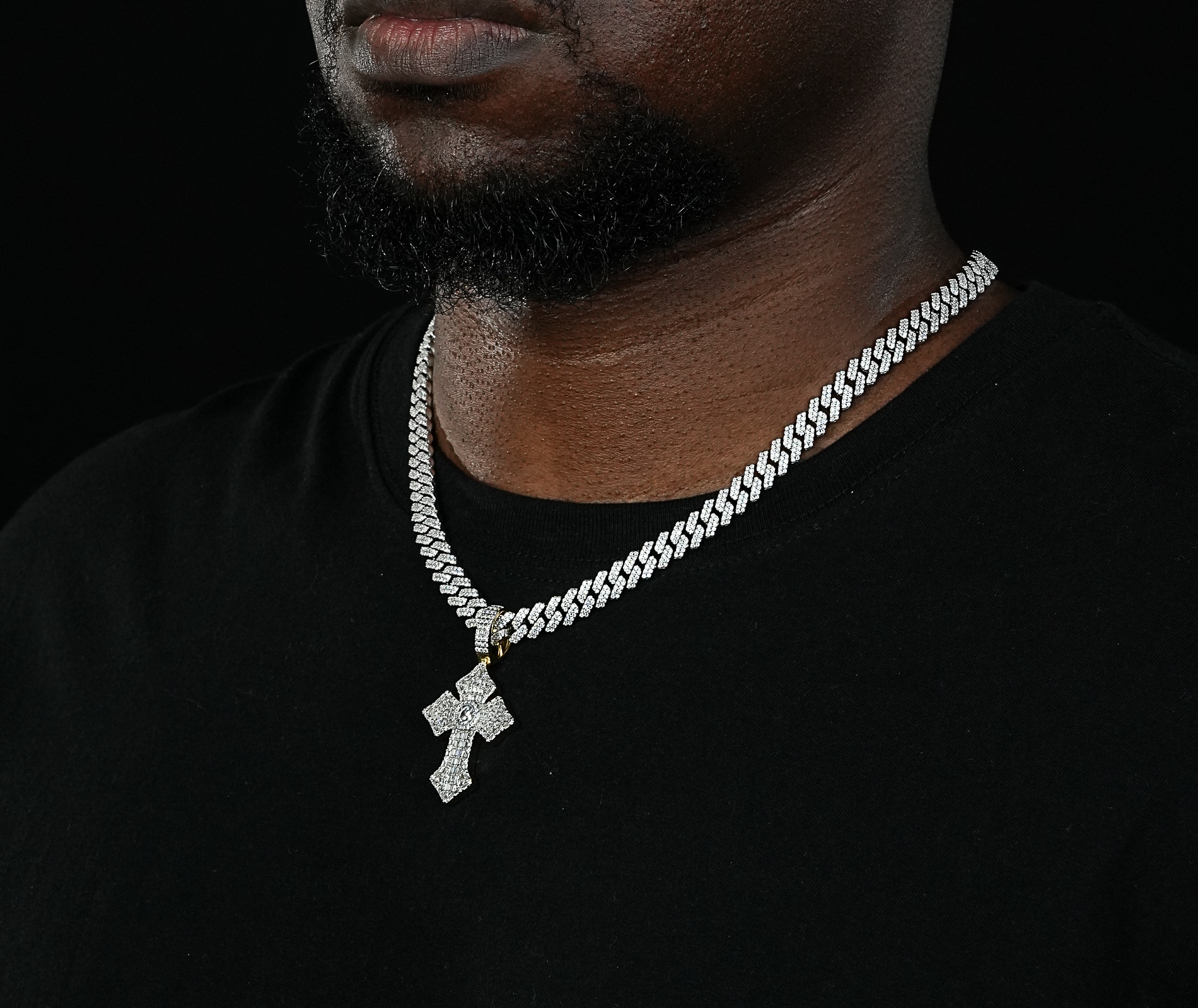 Shining Star Jewelry High Quality Baguette VVS Moissanite Hip Hop Cross Pendant