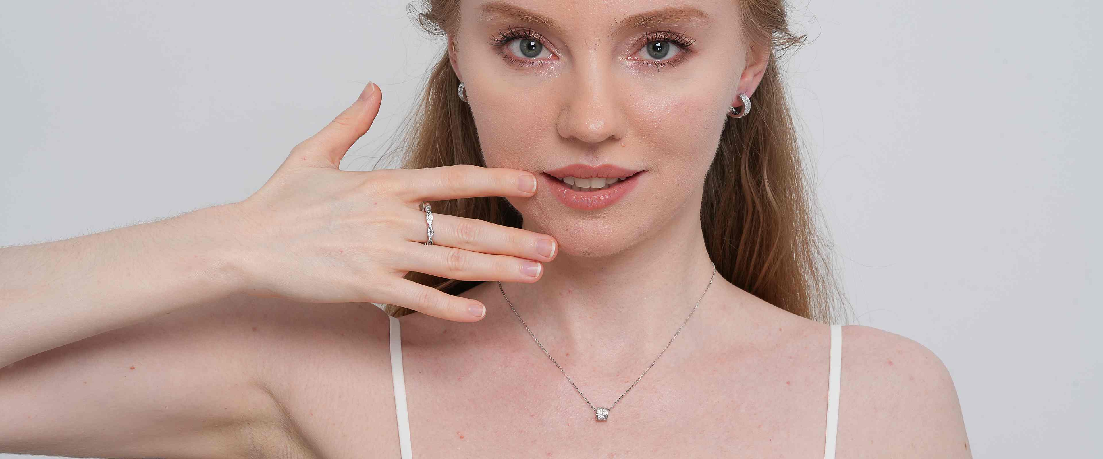 Shining Star Jewelry Trendy Women Zircon 925 Sterling Silver Fashion Jewelry Set