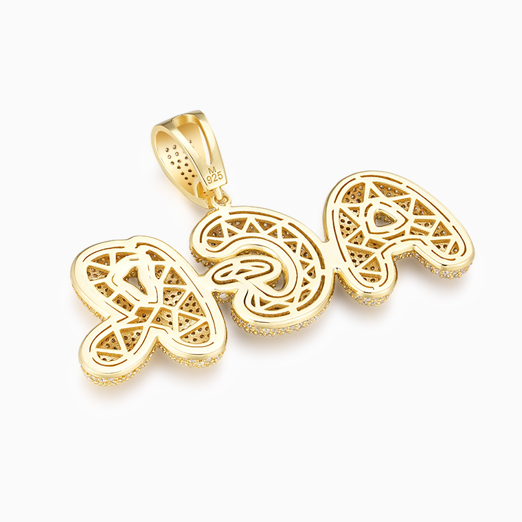 Shining Star Jewelry Custom Micro Pave 5A CZ 925 Silver Iced Out Initials Pendant Shining Star Jewelry Custom Micro Pave 5A CZ 925 Silver Iced Out Initials Pendant