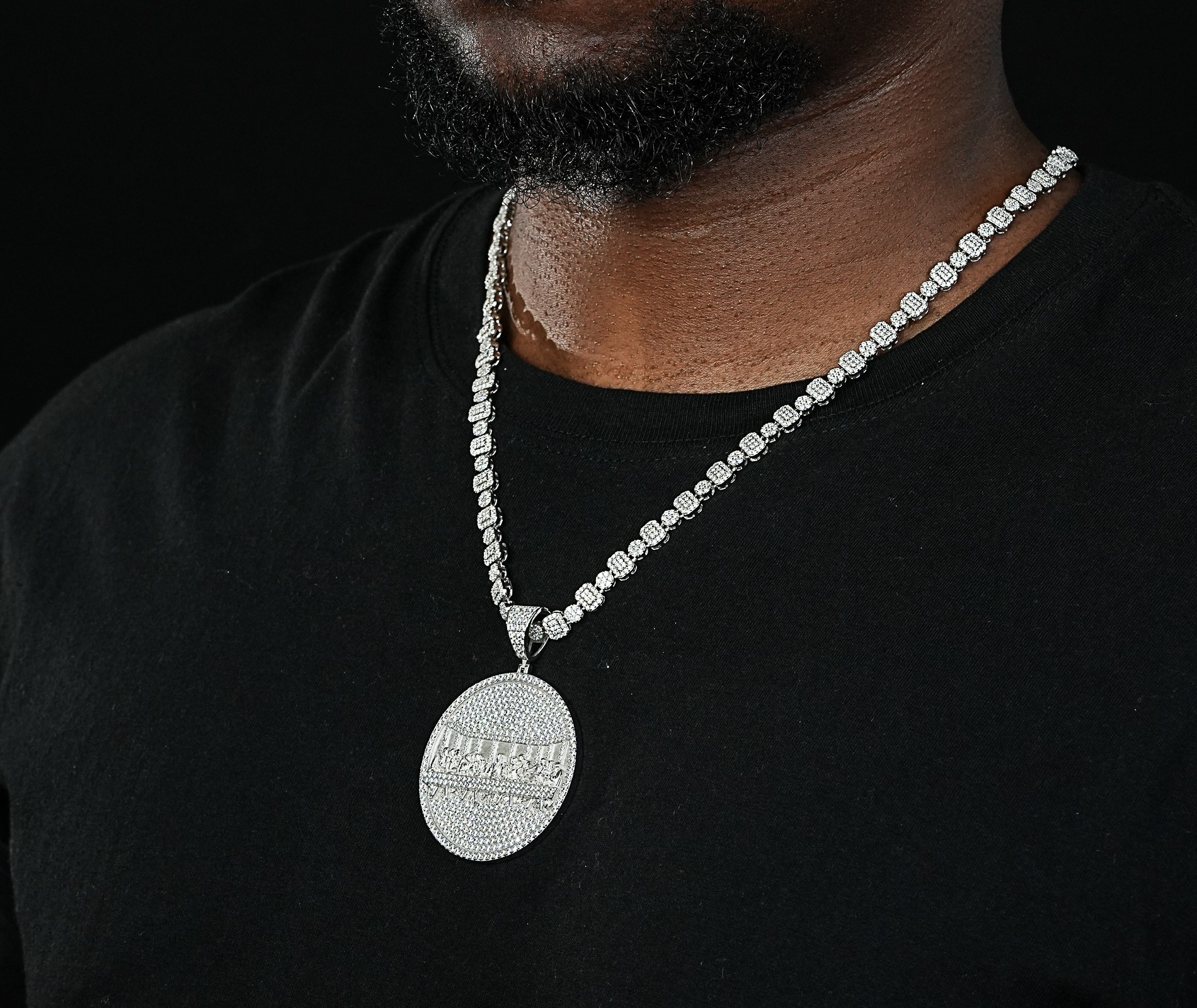 Shining Star Jewelry Hiphop Rapper iced Moissanite Jesus The Last Supper Pendant