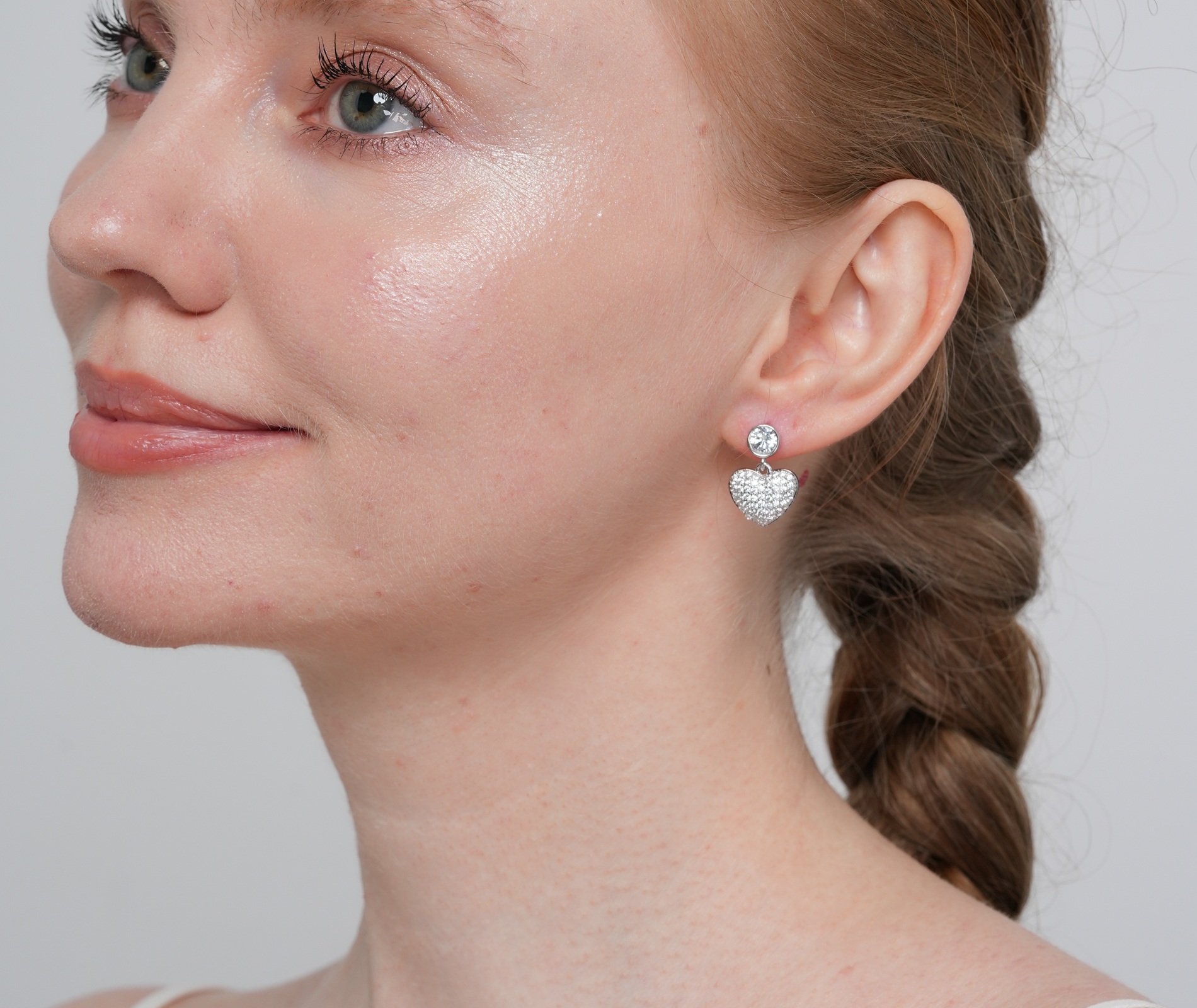 Shining Star Jewelry Women Moissanite Iced Out Dangling Love Heart Stud Earrings Shining Star Jewelry Women Moissanite Iced Out Dangling Love Heart Stud Earrings