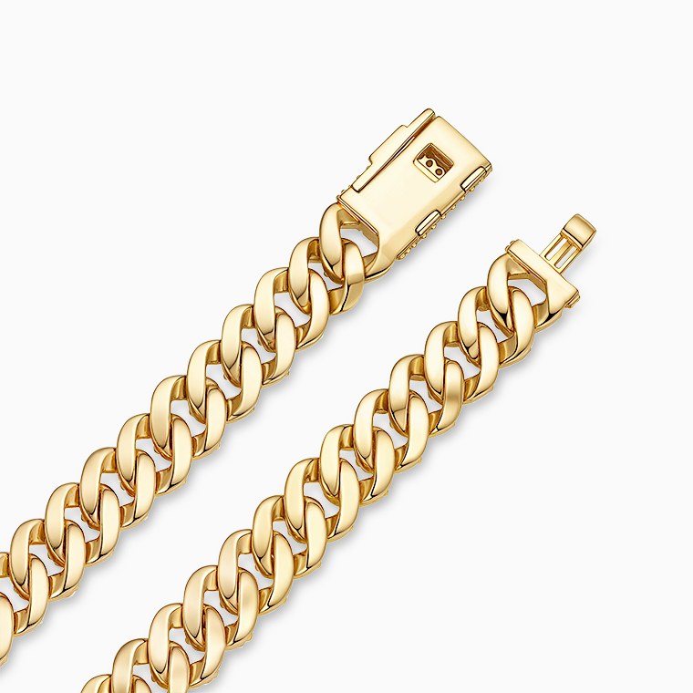 Shining Star Jewelry Solid 14K Gold Plated 10mm Hip Hop Miami Cuban link Chain