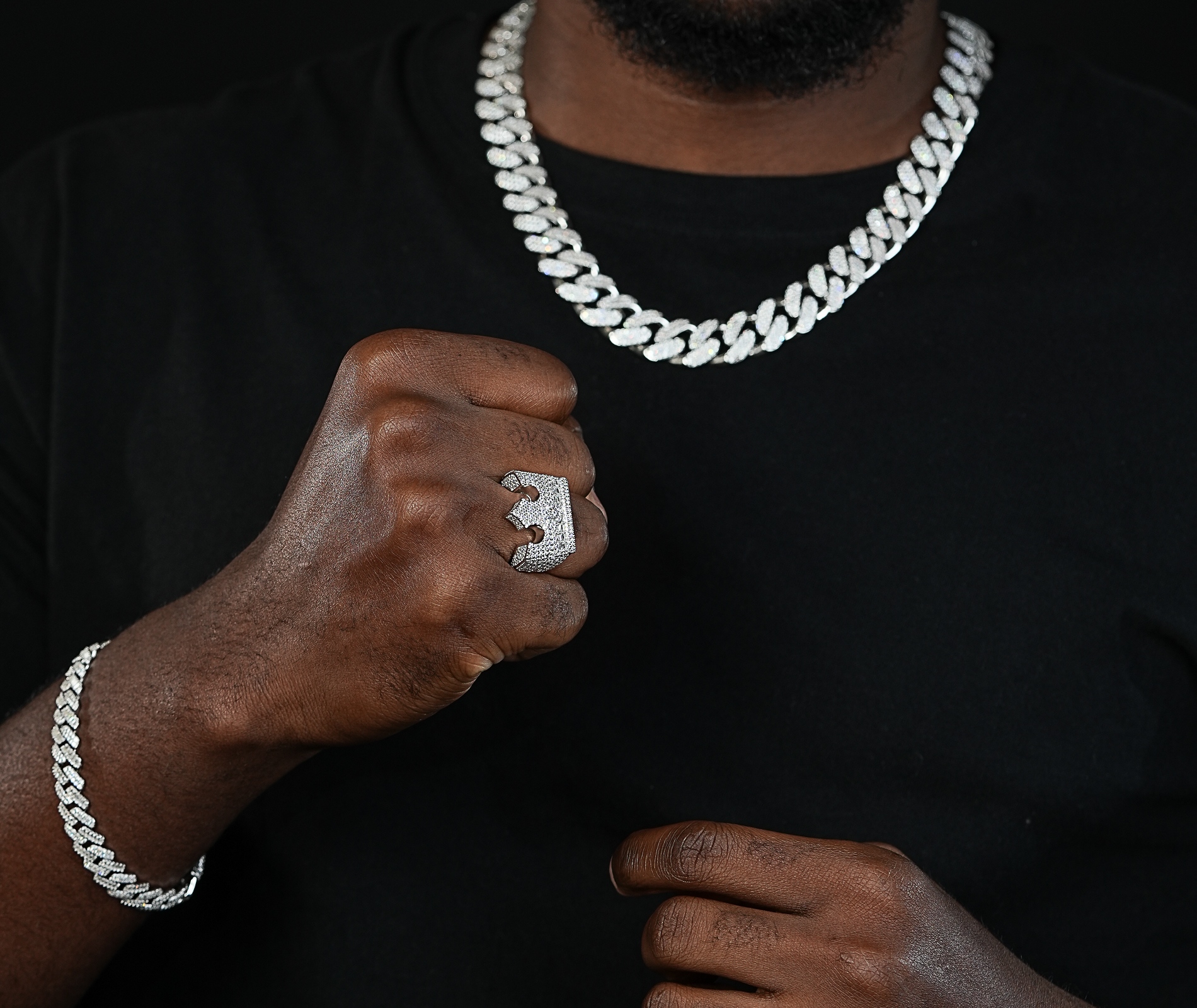 Shining Star Jewelry New Trend Hip Hop Mens Zircon 925 Silver Iced Out King Ring