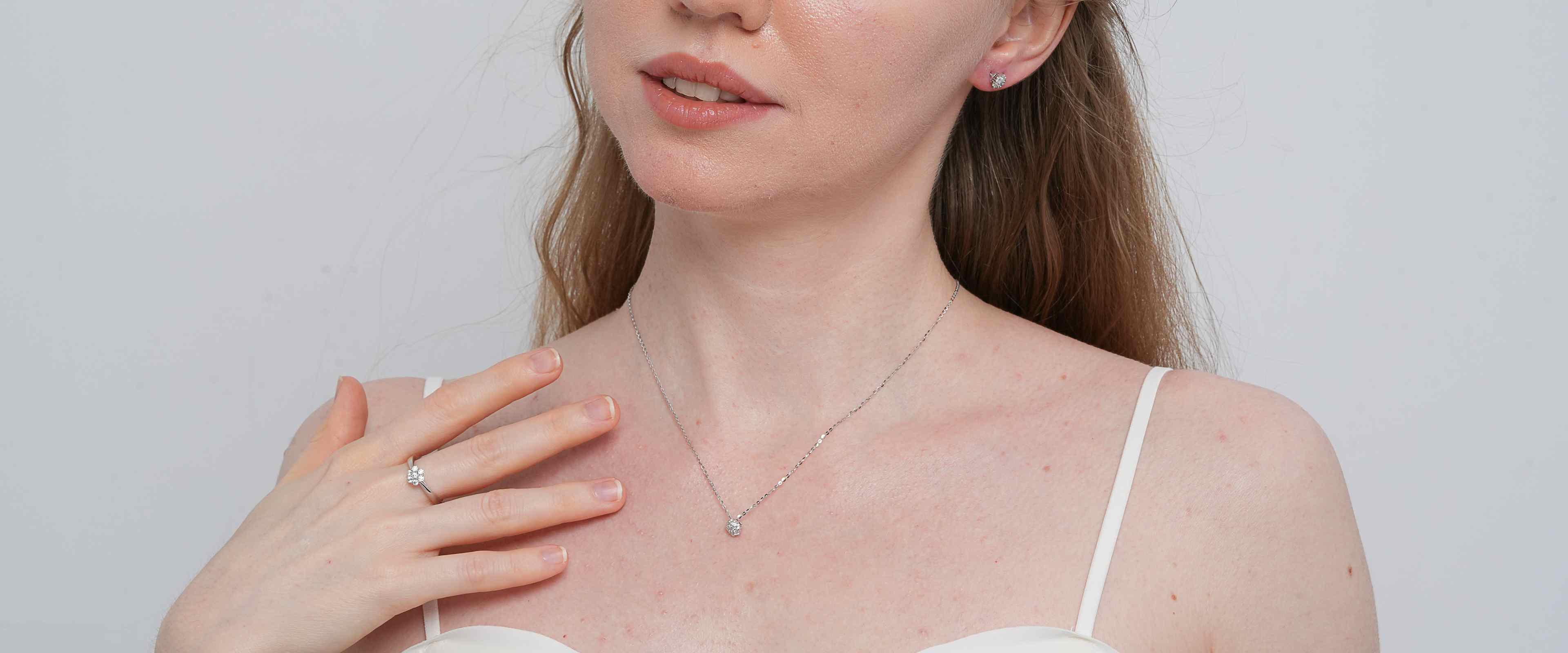 Shining Star Jewelry Cluster Rings Stud Earrings And Necklace Jewelry Set