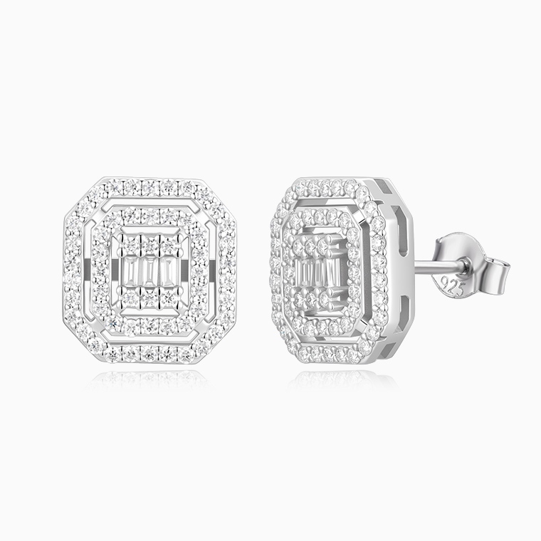 Shining Star Jewelry Sterling Silver Moissanite Engagement Bridal Jewelry Set