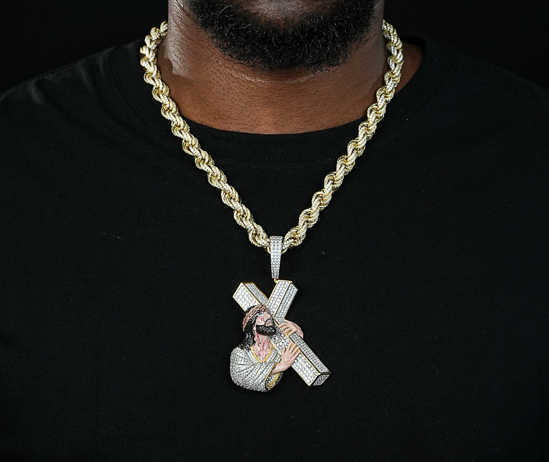 Shining Star Jewelry High Quality Cross Pendant Realistic Jesus Pendant