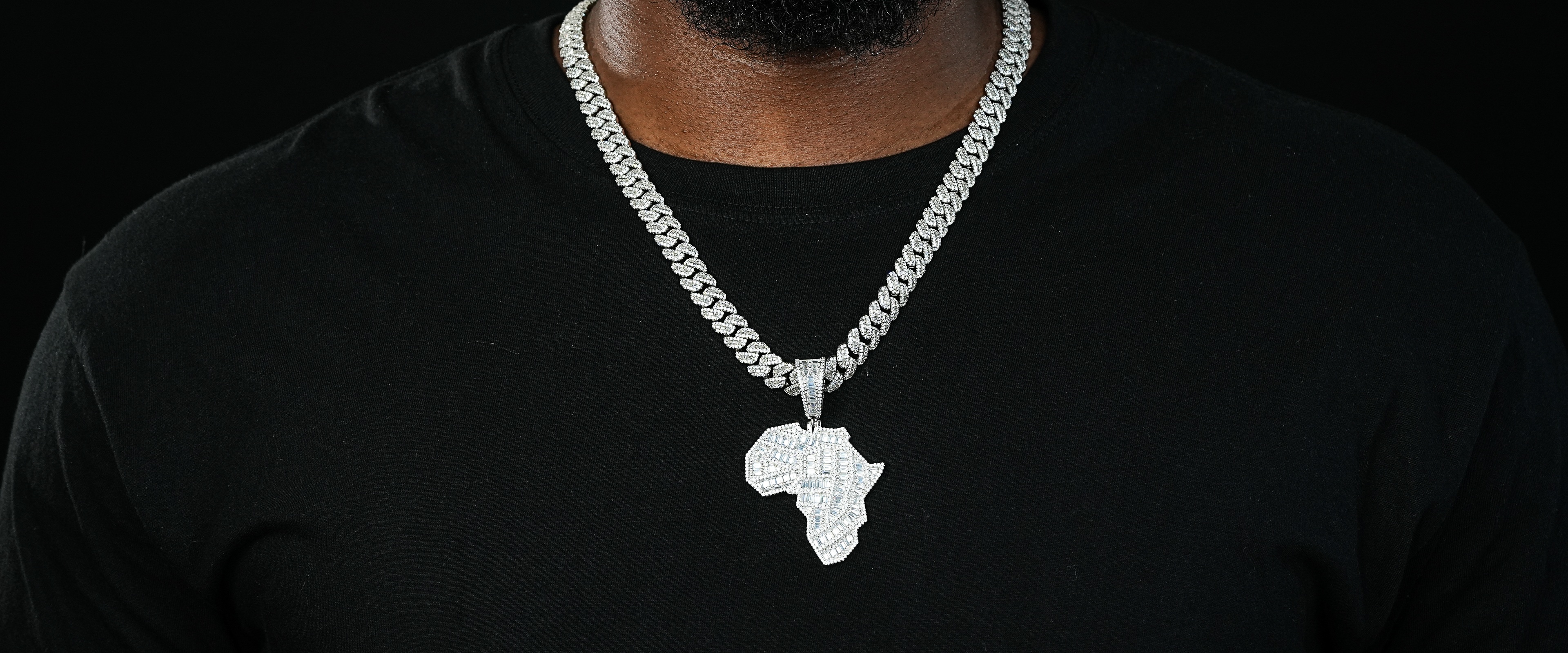 Shining Star Jewelry Manufacturer Vvs Moissanite Men Africa Map Silver Pendant