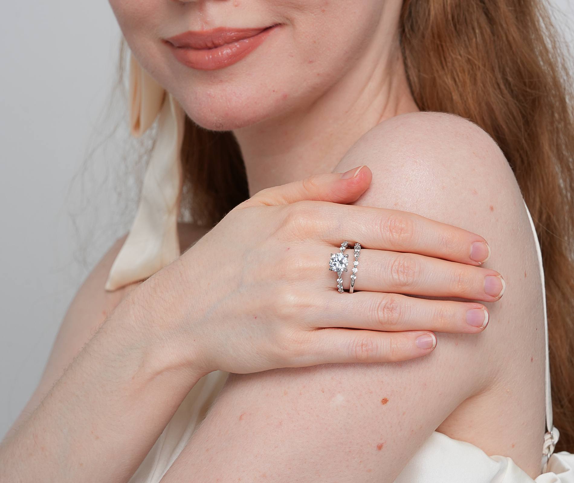 Shining Star Jewelry Big Main Stone 2ct Moissanite Lover Gift Couple Rings