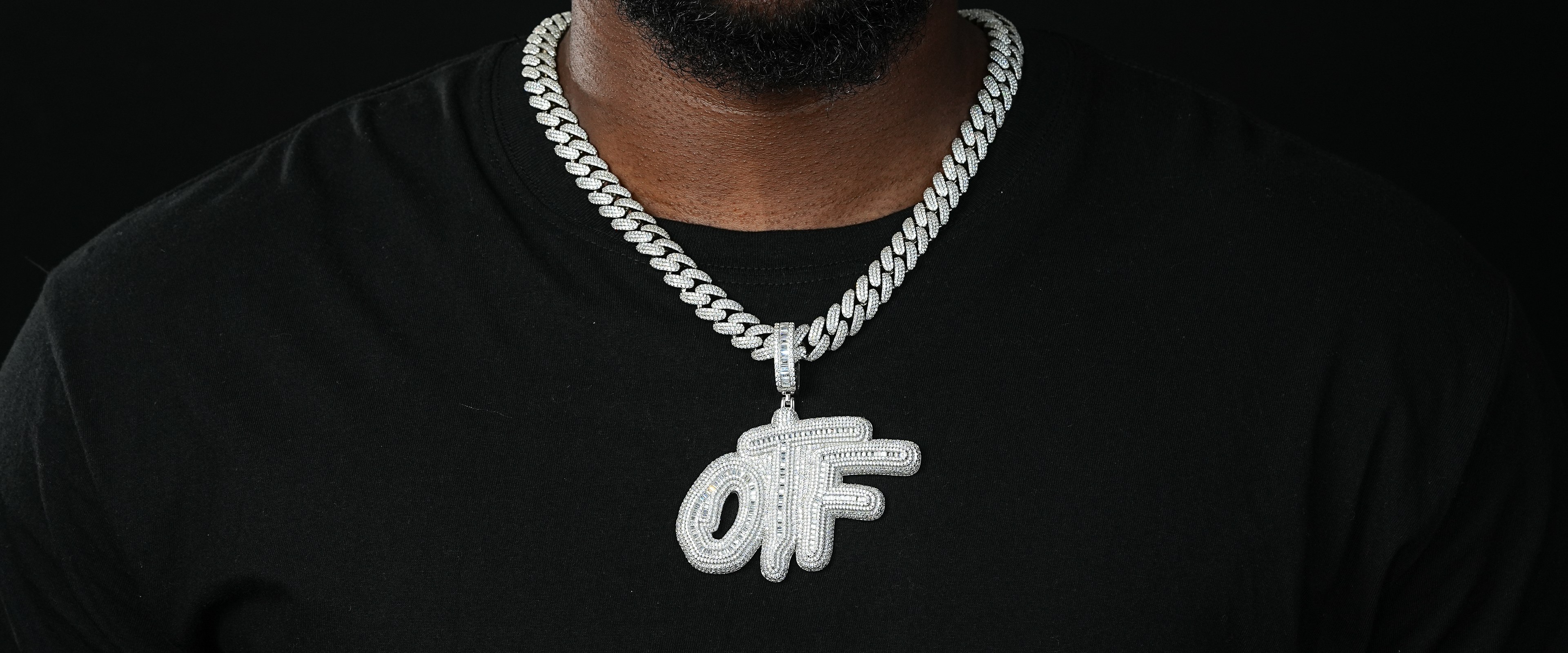 Shining Star Jewelry Micro Pave 5A Cubic Zirconia Letter OTF Pendant Necklace