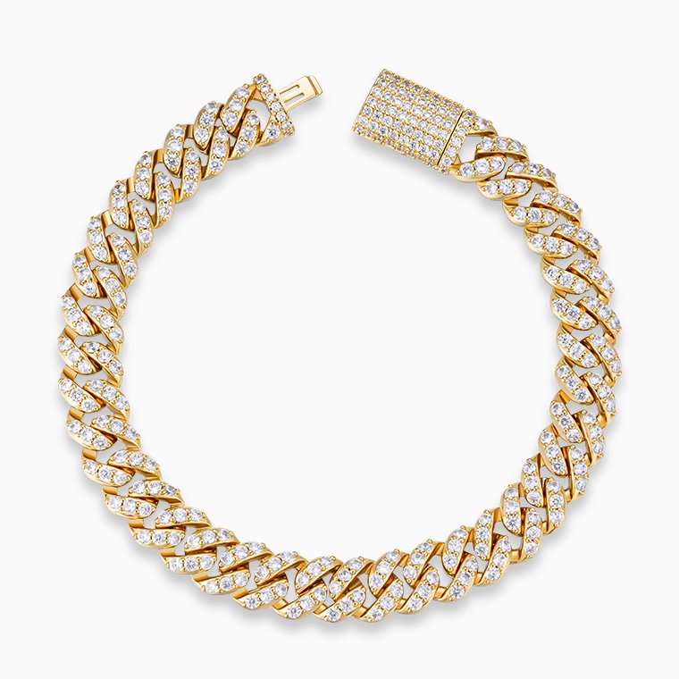 14K Gold Plated Mens Cuban Bracelet Wholesale