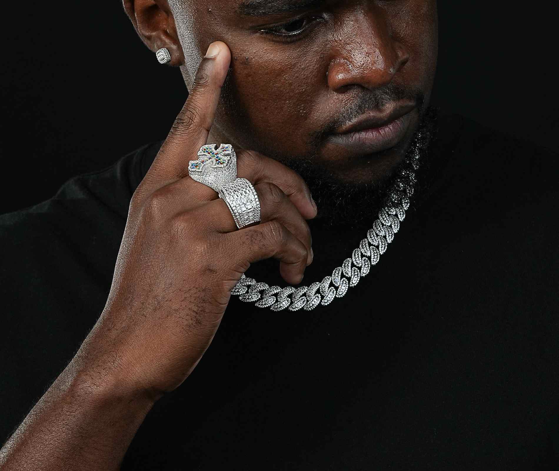 Shining Star Jewelry 16mm Curved cubic Zirconia Hip Hop Cuban Link Chain For Men