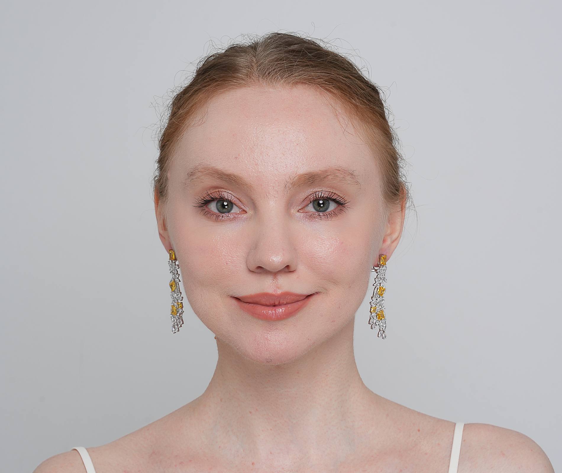 Shining Star Jewelry Luxury Yellow Zircon Iced Out Tassels Dangle Earrings Women Shining Star Jewelry Luxury Yellow Zircon Iced Out Tassels Dangle Earrings Women