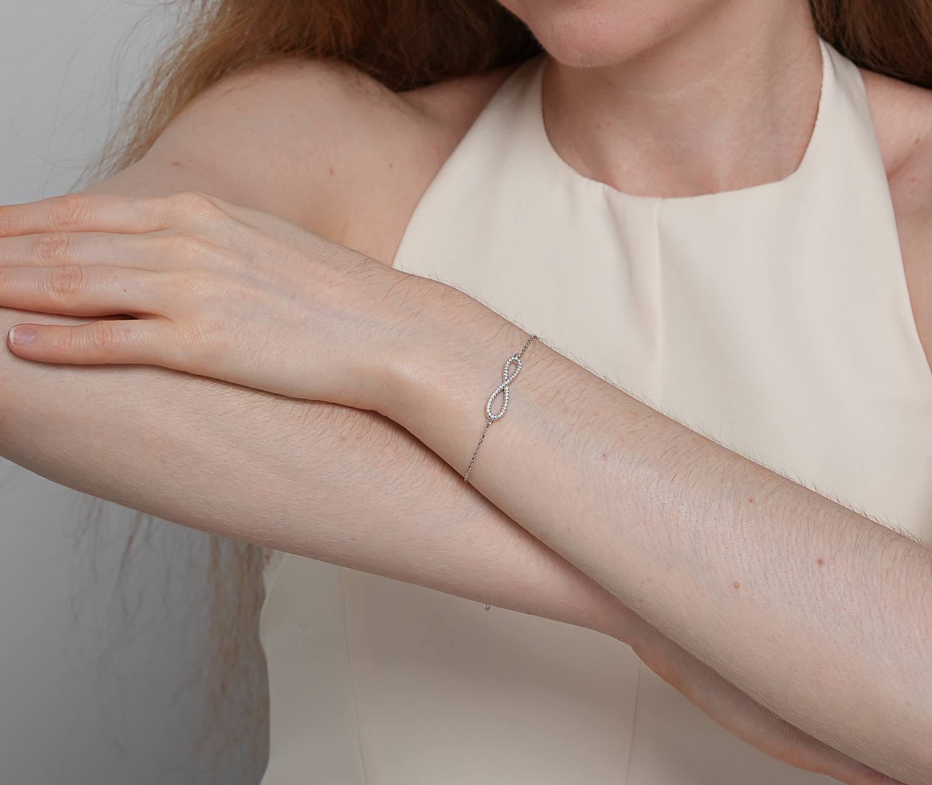 Shining Star Jewelry Adjustable 925 Silver Zircon Women's Fine Infinity Bracelet Shining Star Jewelry Adjustable 925 Silver Zircon Women's Fine Infinity Bracelet