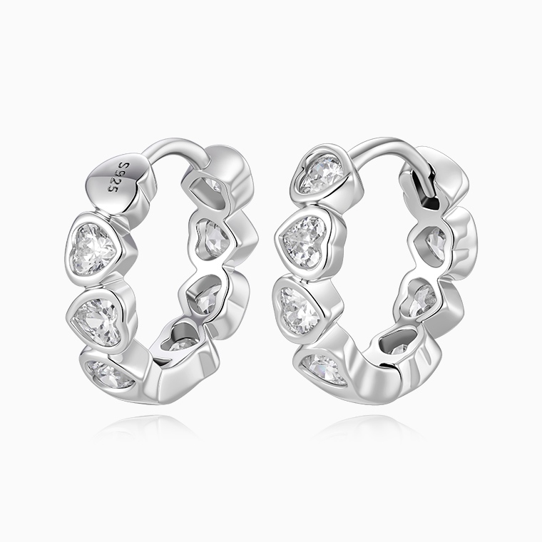 Shining Star Jewelry Fashionable Moissanite Princess Cut Huggies Earrings Women