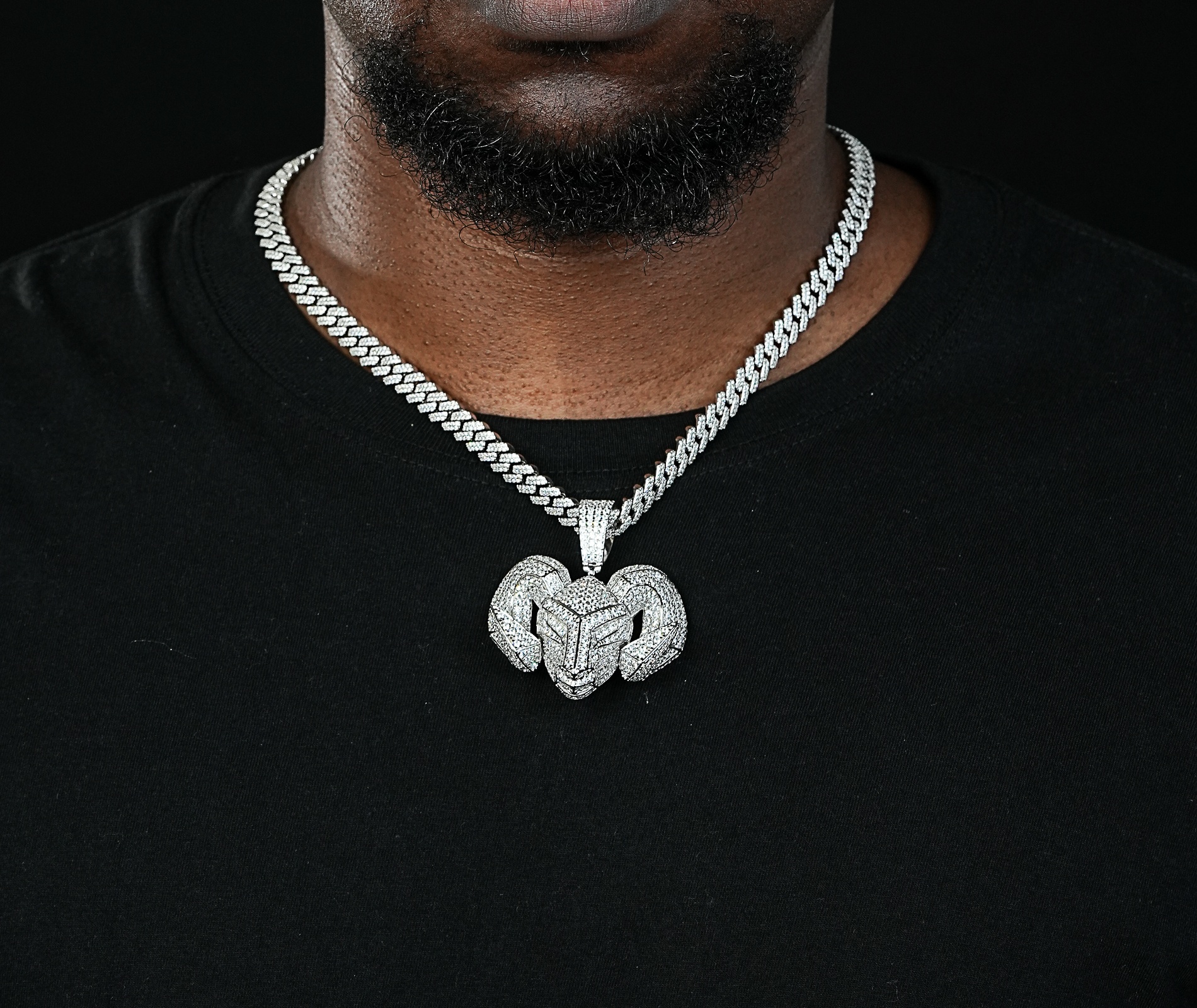 Shining Star Jewelry Fashion Hip Hop Moissanite Goat Pendants For Men