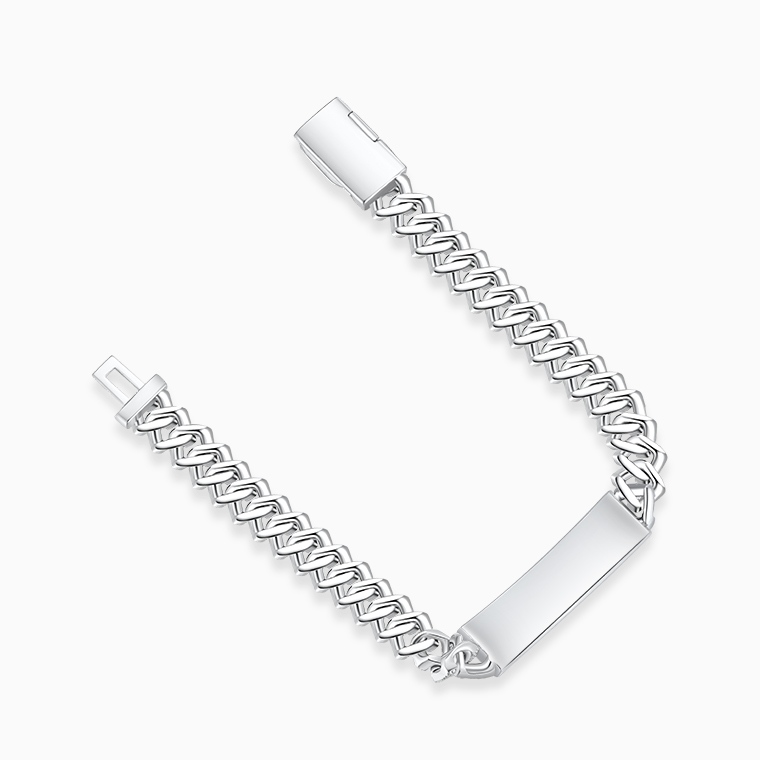 Shining Star Jewelry Personalized Custom Logo Moissanite Silver Cuban Bracelet