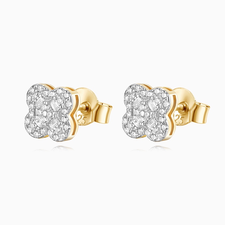 Shining Star Jewelry Iced Out High Quality Classic Fashion Lucky Clover Earrings