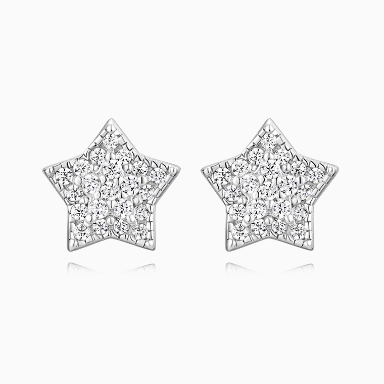 Shining Star Jewelry High Quality Micro Pave Zircon Mens Iced Out Star Earrings