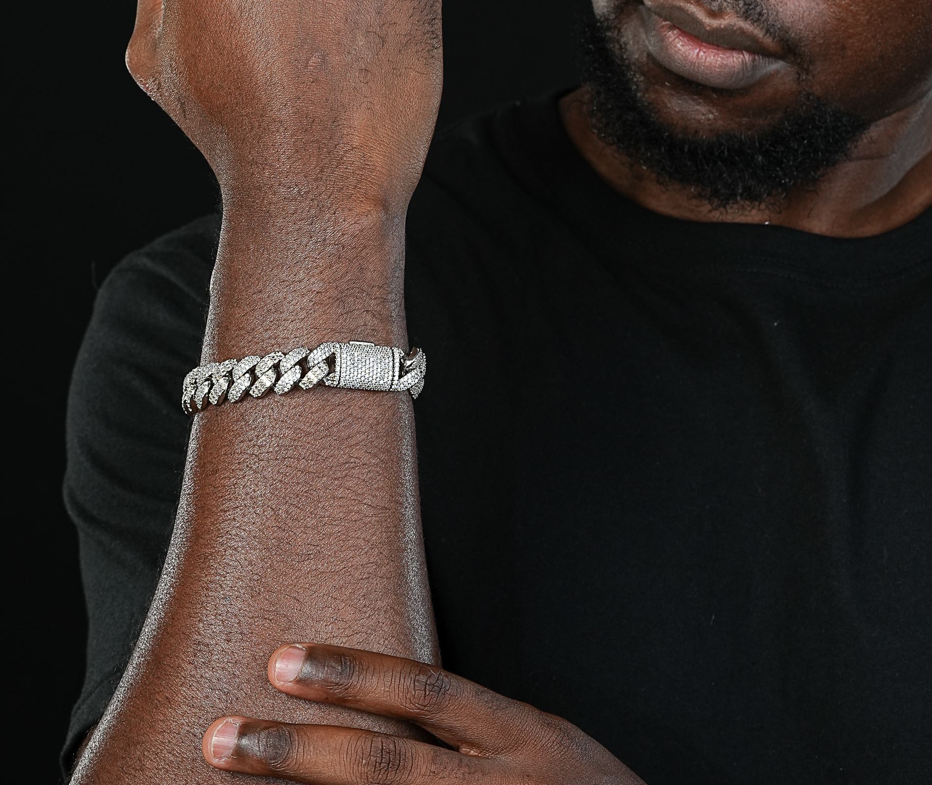 Shining Star Jewelry Unique Design Baguette CZ Iced Out Circular Cuban Bracelet