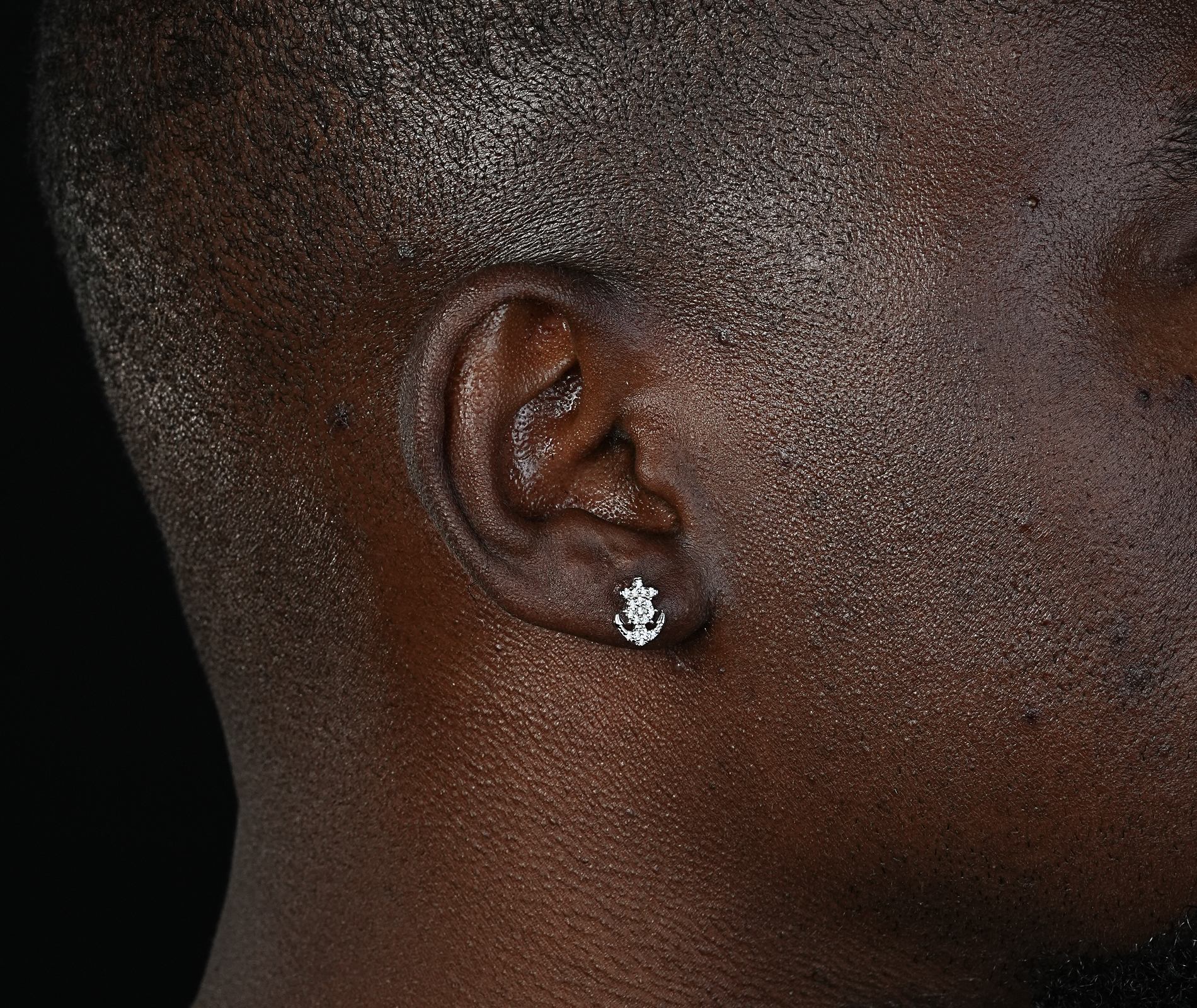 Shining Star Jewelry New fashion Hip Hop Mens Silver Ship Anchor Rudder Earrings