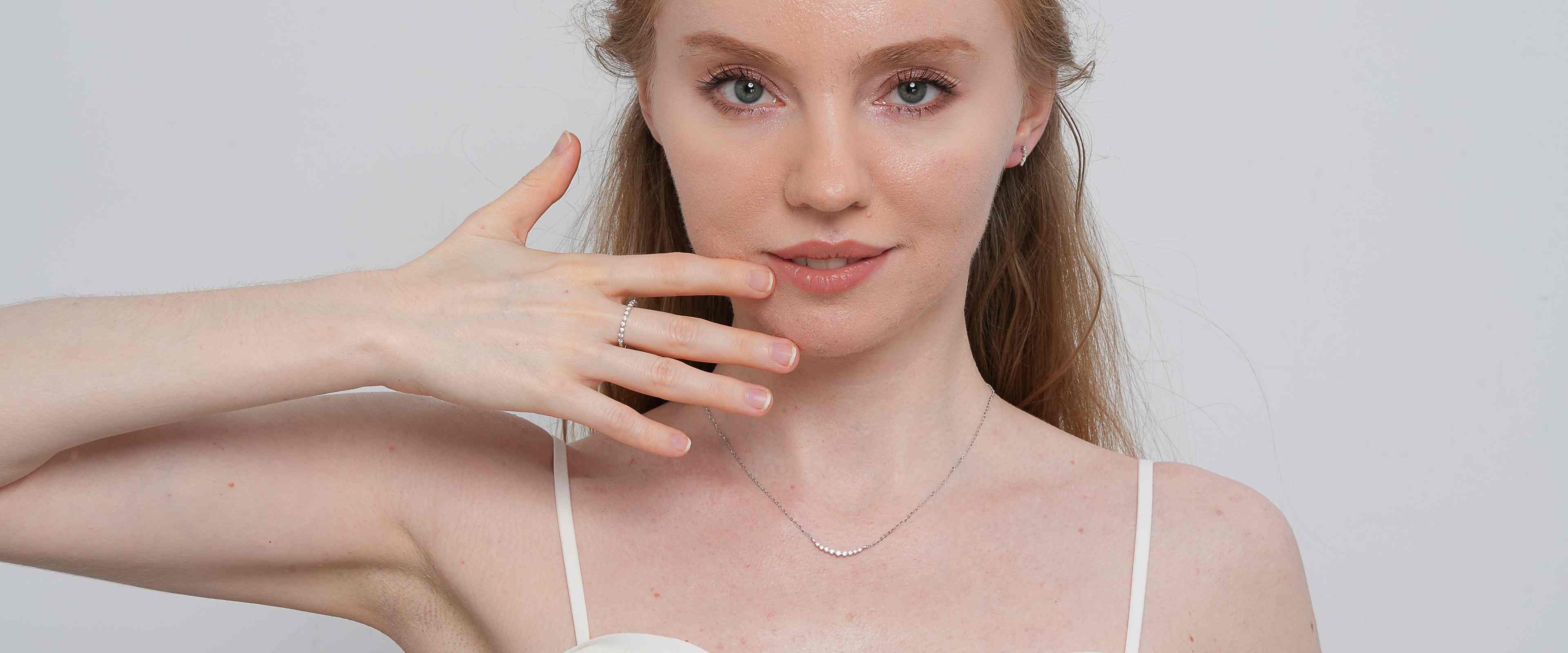 Shining Star Jewelry Women's 925 Silver VVS Moissanite Half Eternity Jewelry Set