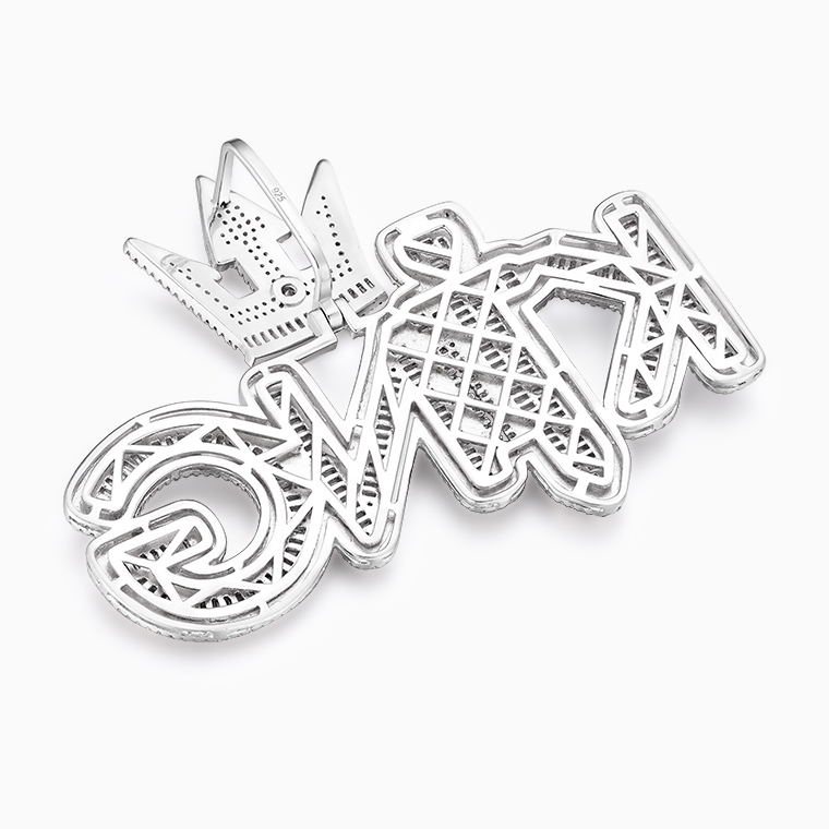 Shining Star Jewelry Fashionable Baguette Moissanite Big Size Letter KING Pendant