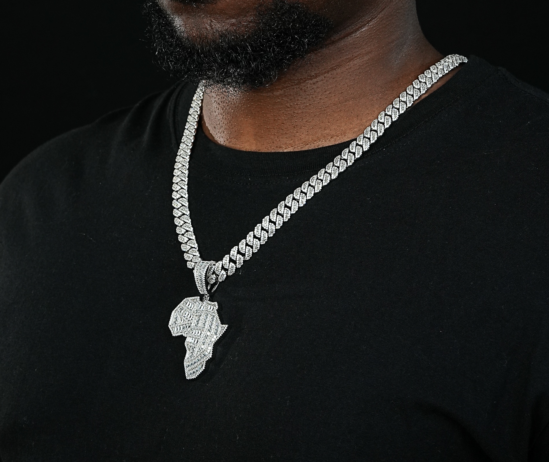 Shining Star Jewelry Manufacturer Vvs Moissanite Men Africa Map Silver Pendant