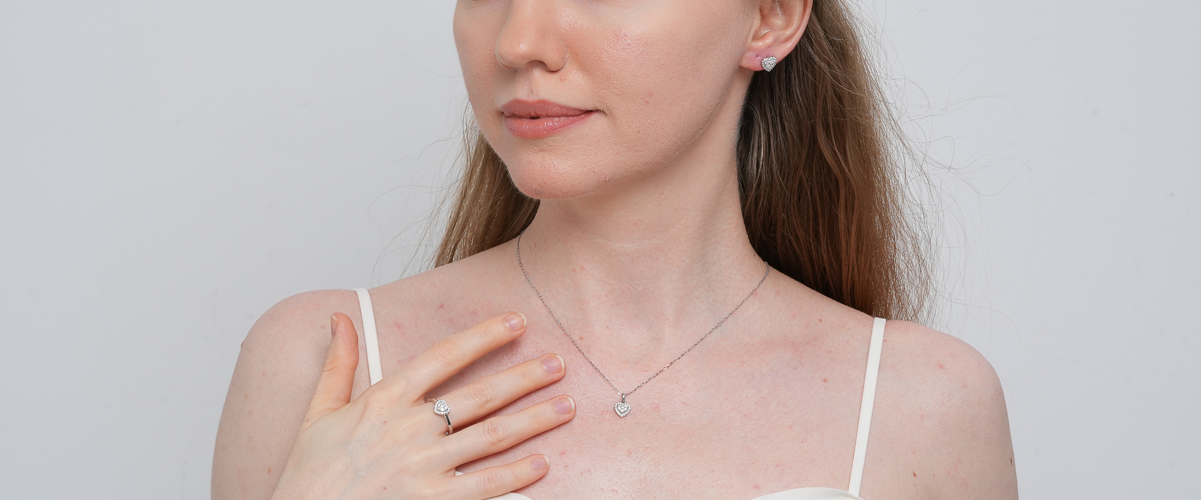 Shining Star Jewelry High Quality 4 Pcs Set Heart Shaped Girls Jewelry Set