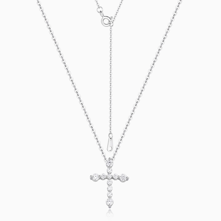 Wholesale Adjustable Moissanite Cross Necklace