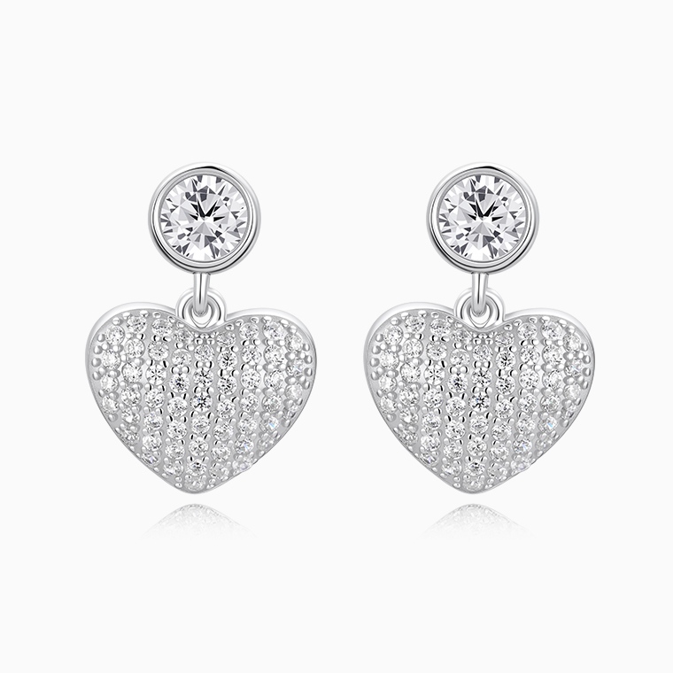 Shining Star Jewelry Women Moissanite Iced Out Dangling Love Heart Stud Earrings Shining Star Jewelry Women Moissanite Iced Out Dangling Love Heart Stud Earrings