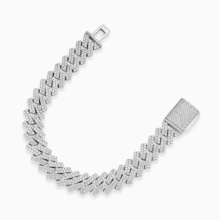 Shining Star Jewelry Pass Diamond Tester VVS Moissanite White Gold Cuban Bracelet