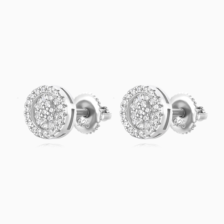 Shining Star Jewelry Wholesale 925 Sterling Silver Iced Out Zircon Stud Earrings