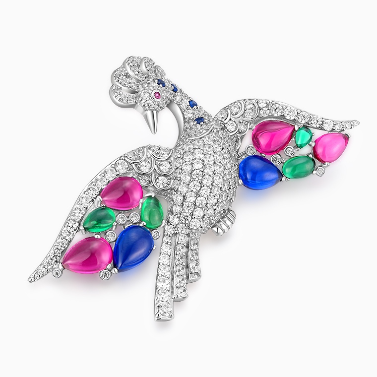 Shining Star Jewelry Women's 925 Silver Coloured Gemstone Zircon Bird Brooch Shining Star Jewelry Women's 925 Silver Coloured Gemstone Zircon Bird Brooch