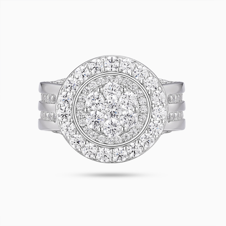 925 Sterling Silver Men's Ring | Moissanite Inlaid