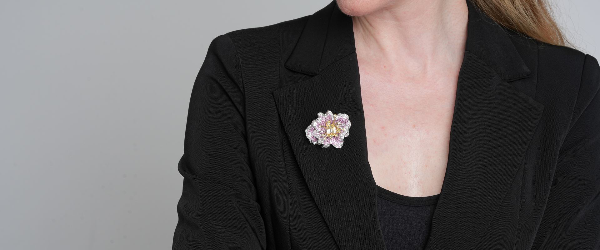 Shining Star Jewelry Women's 925 Silver Luxury Colored Diamond Flower Brooch